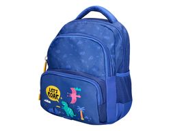 Cartera escolar liderpapel moc hila multibolsillo infantil dino azul 350x110x270 mm