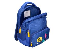 Cartera escolar liderpapel moc hila multibolsillo infantil dino azul 350x110x270 mm