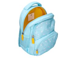 Cartera escolar liderpapel moc hila multibolsillo infantil flowers azul 350x110x270 mm