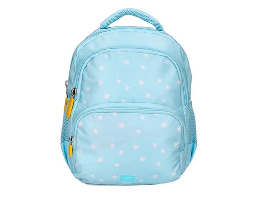 Cartera escolar liderpapel moc hila multibolsillo infantil flowers azul 350x110x270 mm