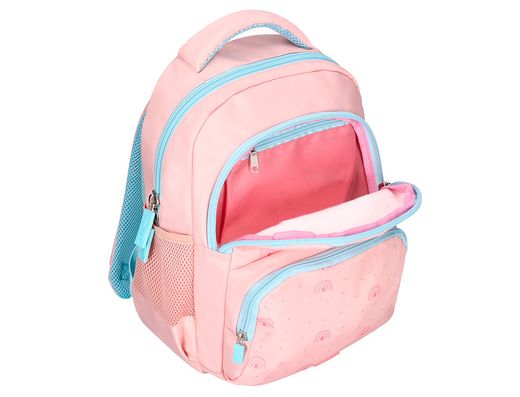 Cartera escolar liderpapel moc hila multibolsillo infantil rainbows rosa 350x110x270 mm