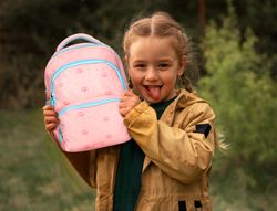 Cartera escolar liderpapel moc hila multibolsillo infantil rainbows rosa 350x110x270 mm