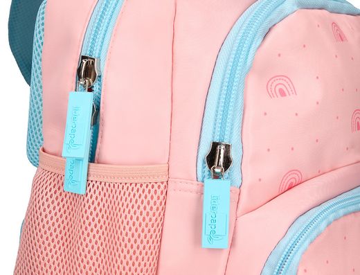Cartera escolar liderpapel moc hila multibolsillo infantil rainbows rosa 350x110x270 mm