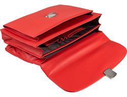 Cartera portadocumentos q-connect con correa cierre metalico y departamentos interiores color rojo 390x280