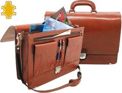 Cartera Portafolios Artesania de Piel con Broche Medidas 40,3X30X10,5 Cm.