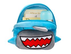 Cartera preescolar liderpapel mochila infantil peluche tiburon 260x100x240 mm