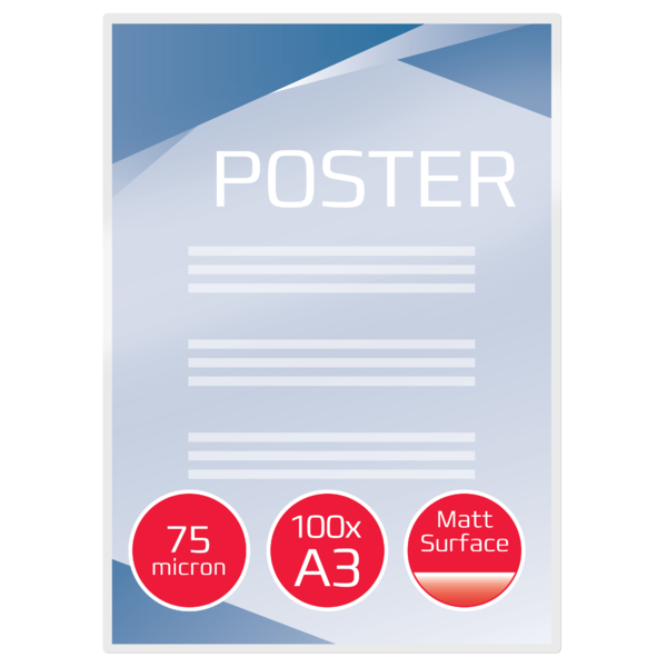 Carteras GBC DIN A3 mate (303X426) 2X75 micras (Caja 100)