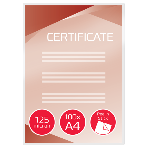 Carteras GBC DIN A4 autoadhesiva (216X303) 2X125 mic. (Caja 100)