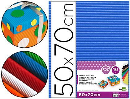 Carton Ondulado Liderpapel 50 X 70Cm 320G/M2 Azul