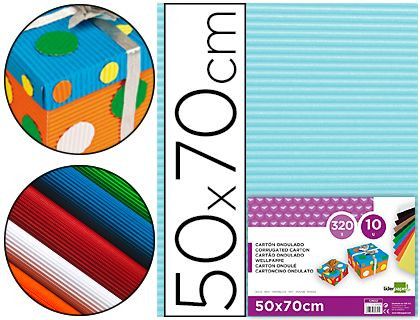 Carton Ondulado Liderpapel 50 X 70Cm 320G/M2 Celeste