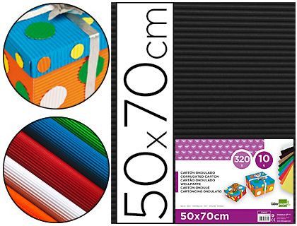 Carton Ondulado Liderpapel 50 X 70Cm 320G/M2 Negro