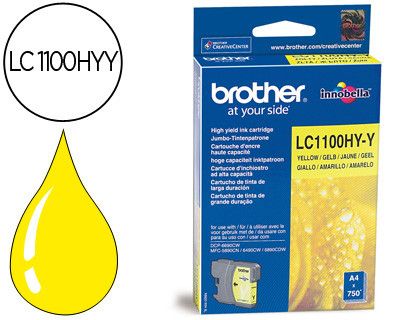 Cartucho Brother Original color amarillo Ref. 1100HYY