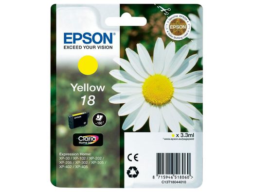 Cartucho Epson inkjet amarillo CLARIA 18