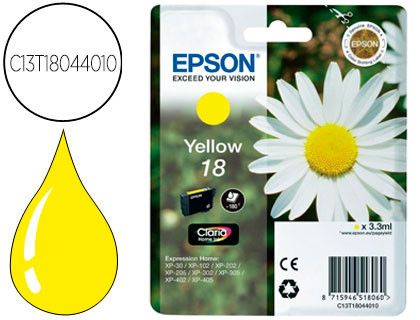 Cartucho Epson inkjet amarillo CLARIA 18