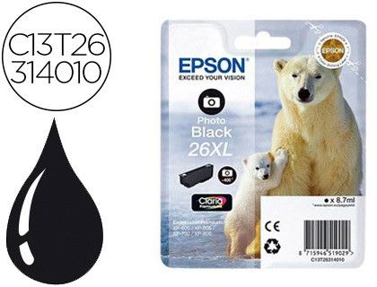 Cartucho Epson inkjet negro foto Claria Premium 26XL