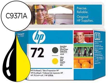 Cartucho HP original C9384A negro mate+amarillo Nº 72