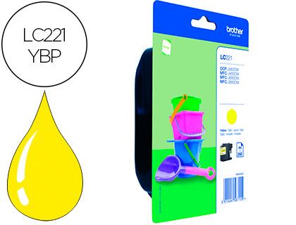 Cartucho tinta Brother amarilla LC221YBP