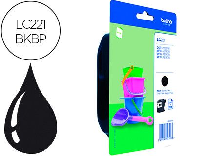 Cartucho tinta Brother negra LC221BKBP
