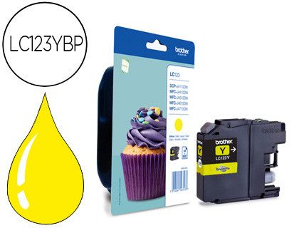 Cartucho tinta Brother original amarillo LC123YBP