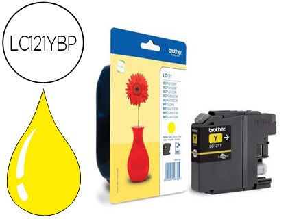 Cartucho tinta original Brother LC121YBP amarillo