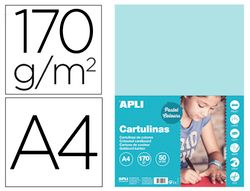 Cartulina apli din A4 170g/m2 azul claro paquete de 50 hojas
