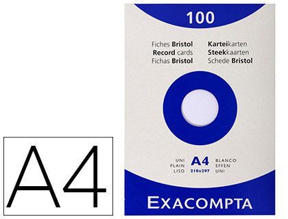 Cartulina Exacompta Din A4 Blanca 205 Grs Paquete de 100 Unidades