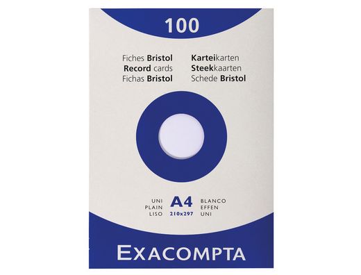 Cartulina Exacompta Din A4 Blanca 205 Grs Paquete de 100 Unidades