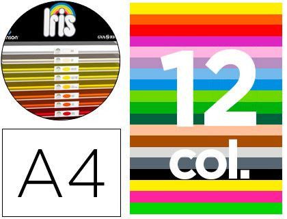Cartulina guarro din A4 185 gr contenido "b" 100 hojas x 12 colores