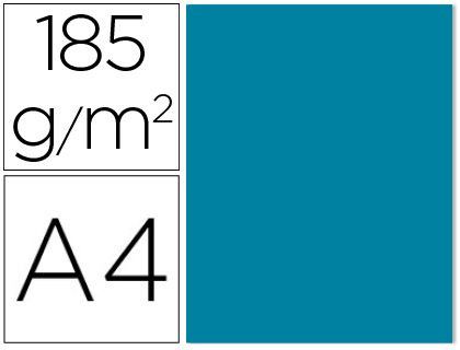 Cartulina guarro din A4 azul caribe 185 gr paquete de 50 h