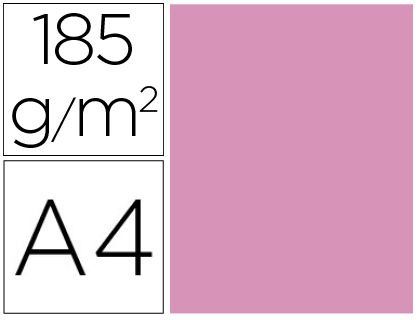 Cartulina guarro din A4 rosa chicle 185 gr paquete de 50 h