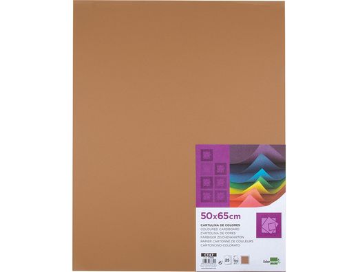 Cartulina Liderpapel 50X65 180 Gr Marron Escolar Paquete de 25