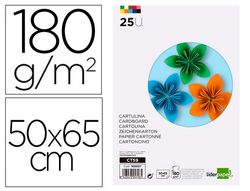 Cartulina liderpapel 50x65 cm 180g/m2 25 colores surtidos paquete de 25 hojas