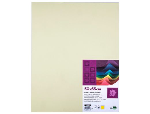 Cartulina Liderpapel 50X65 cm 180G/M2 Amarillo Paquete de 25