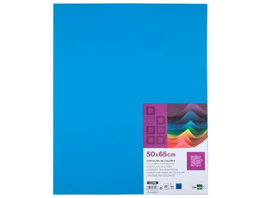 Cartulina Liderpapel 50X65 cm 180G/M2 Azul Paquete de 25