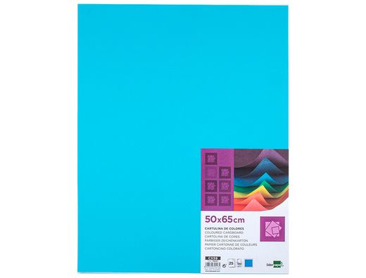 Cartulina Liderpapel 50X65 cm 180G/M2 Azul Turquesa Paquete de 25