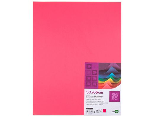 Cartulina Liderpapel 50X65 cm 180G/M2 Fucsia Paquete de 25