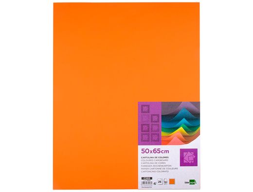 Cartulina Liderpapel 50X65 cm 180G/M2 Naranja Fuerte Paquete de 25
