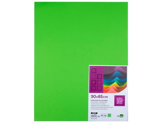 Cartulina Liderpapel 50X65 cm 180G/M2 Verde Hierba Paquete de 25