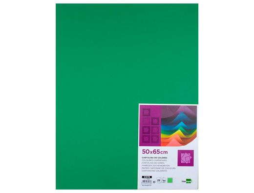 Cartulina Liderpapel 50X65 cm 180G/M2 Verde Navidad Paquete de 25