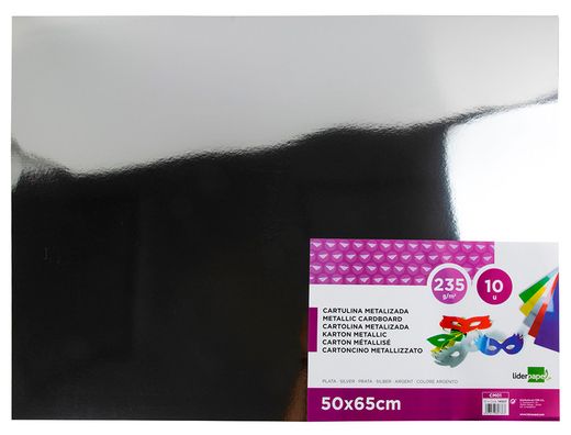 Cartulina Liderpapel 50X65 cm 235G/M2 Metalizada Plata