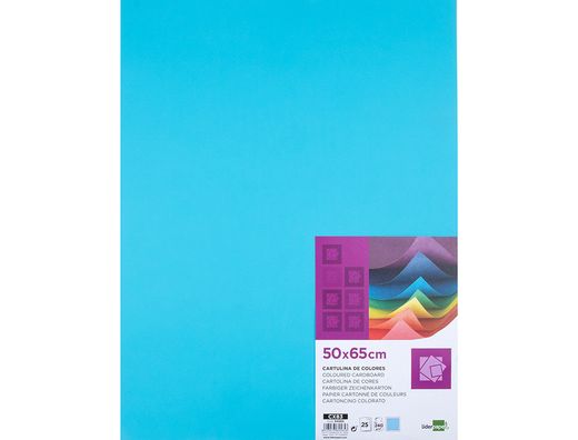Cartulina Liderpapel 50X65 cm 240G/M2 Celeste Paquete de 25 Unidades