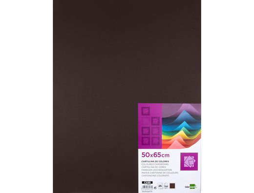 Cartulina Liderpapel 50X65 cm 240G/M2 Marron Paquete de 25 Unidades
