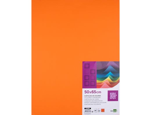 Cartulina Liderpapel 50X65 cm 240G/M2 Naranja Paquete de 25 Unidades