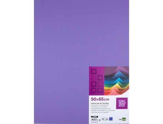 Cartulina Liderpapel 50X65 cm 240G/M2 Purpura Paquete de 25 Unidades