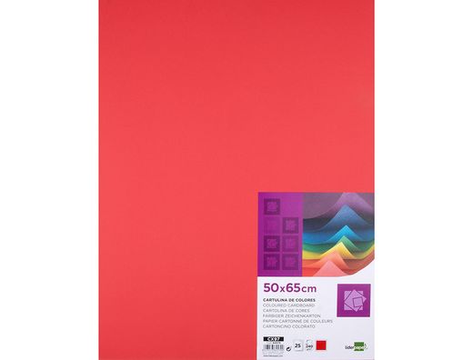 Cartulina Liderpapel 50X65 cm 240G/M2 Rojo Paquete de 25 Unidades