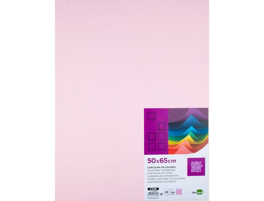 Cartulina Liderpapel 50X65 cm 240G/M2 Rosa Paquete de 25 Unidades