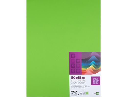 Cartulina Liderpapel 50X65 cm 240G/M2 Verde Hierba Paquete de 25 Unidades