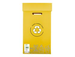 Contenedor papelera reciclaje liderpapel carton reciclado para envases 450x350x650 mm 70 litros amarillo