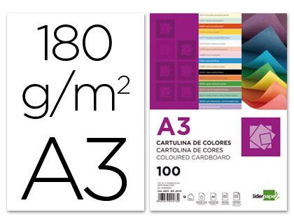 Cartulina Liderpapel A3 180G/M2 Blanco Paquete de 100