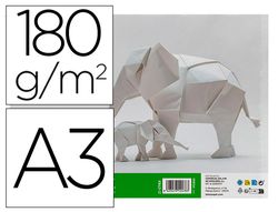 Cartulina liderpapel A3 180g/m2 blanco paquete de 25+5 hojas en carpeta dossier transparente con cierre